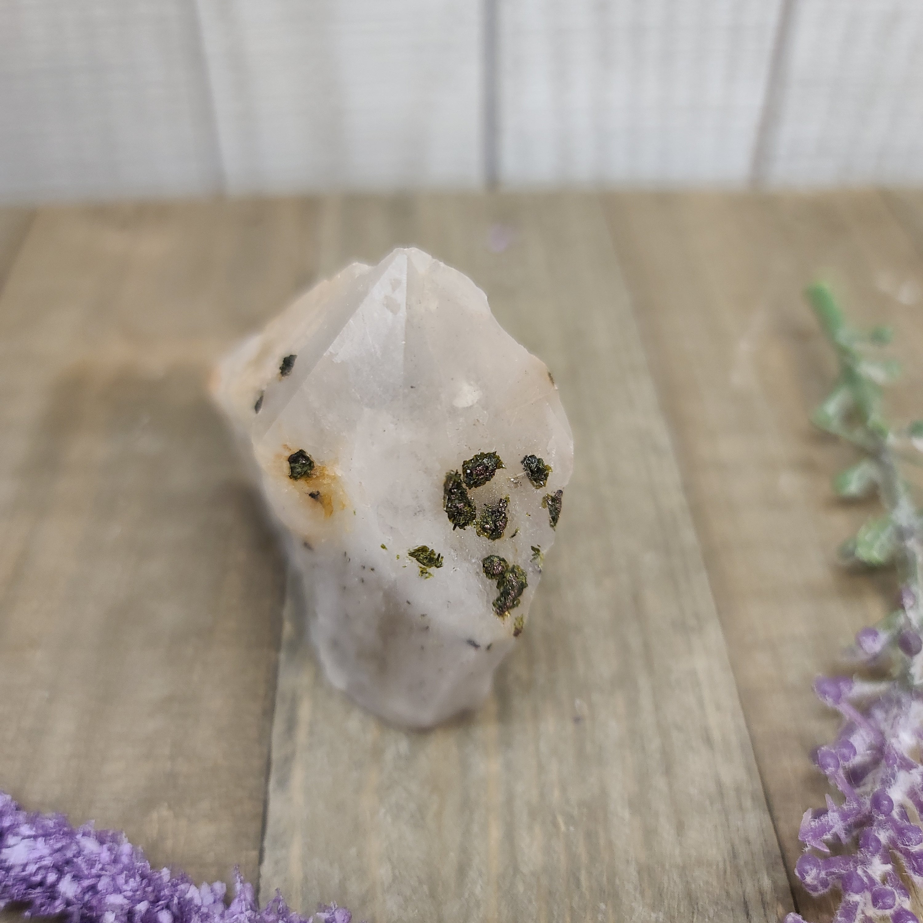 Epidote on Super 7 Crystals